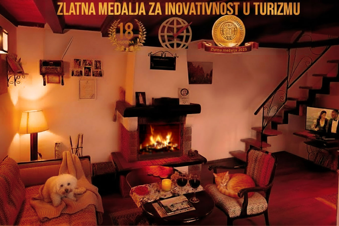 Vrdnik smestaj brvnara sa kaminom